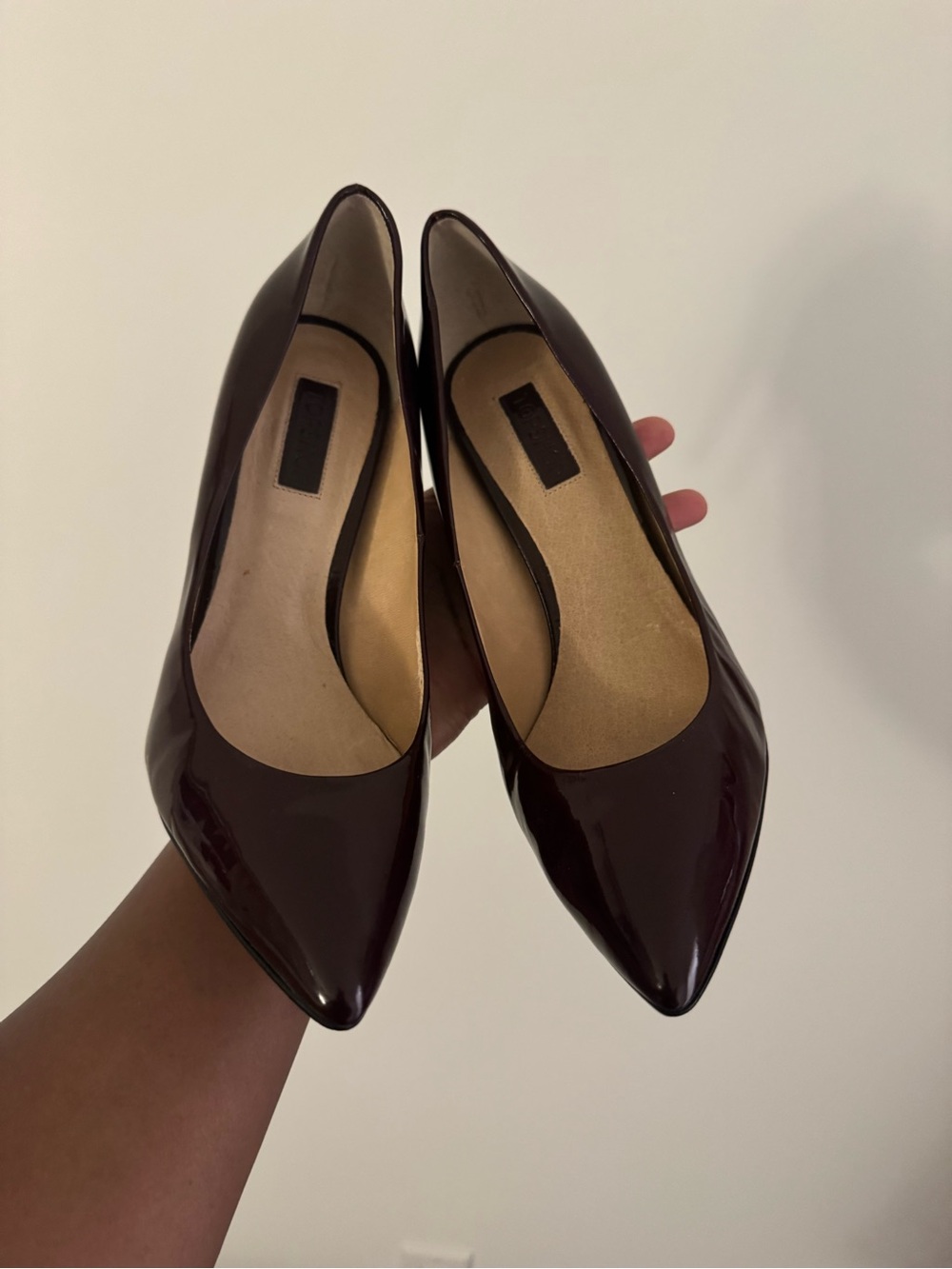 Topshop Women's Pointed Patent Heels in Deep Burgundy